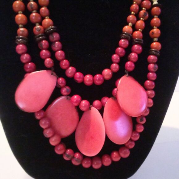 Boho Inspired Acai Bead Multi Strand Adjustable Necklace * - Picture 2 of 5